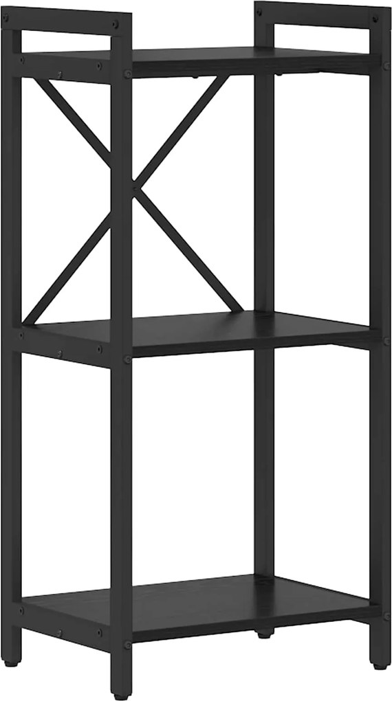 vidaXL Raft pentru cărți Stejar Negru 40 x 30 x 85 cm Lemn compozit