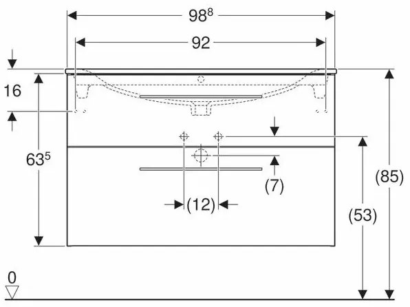 Set dulap suspendat si lavoar Geberit Selnova nuc 2 sertare 100 cm