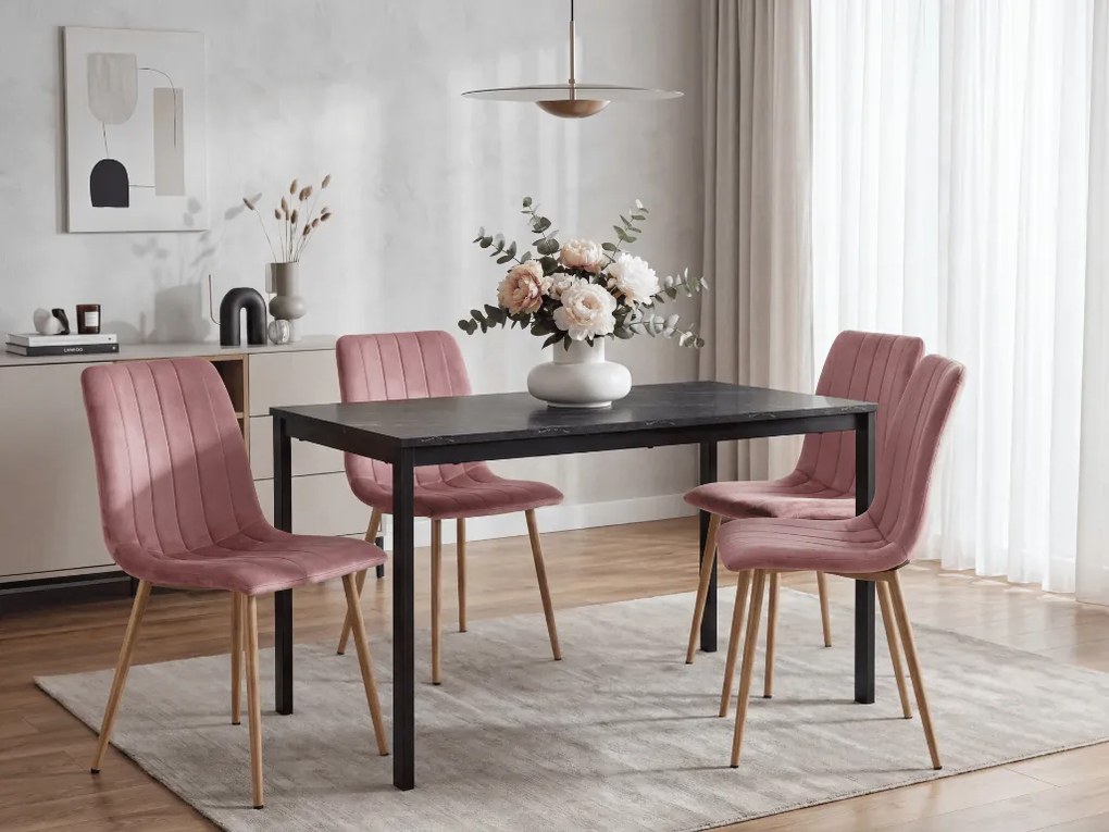 Roz scaun bucatarie LAVA din catifea