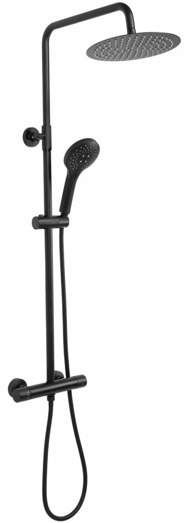 Baterie de dus cu termostat Vincent neagra