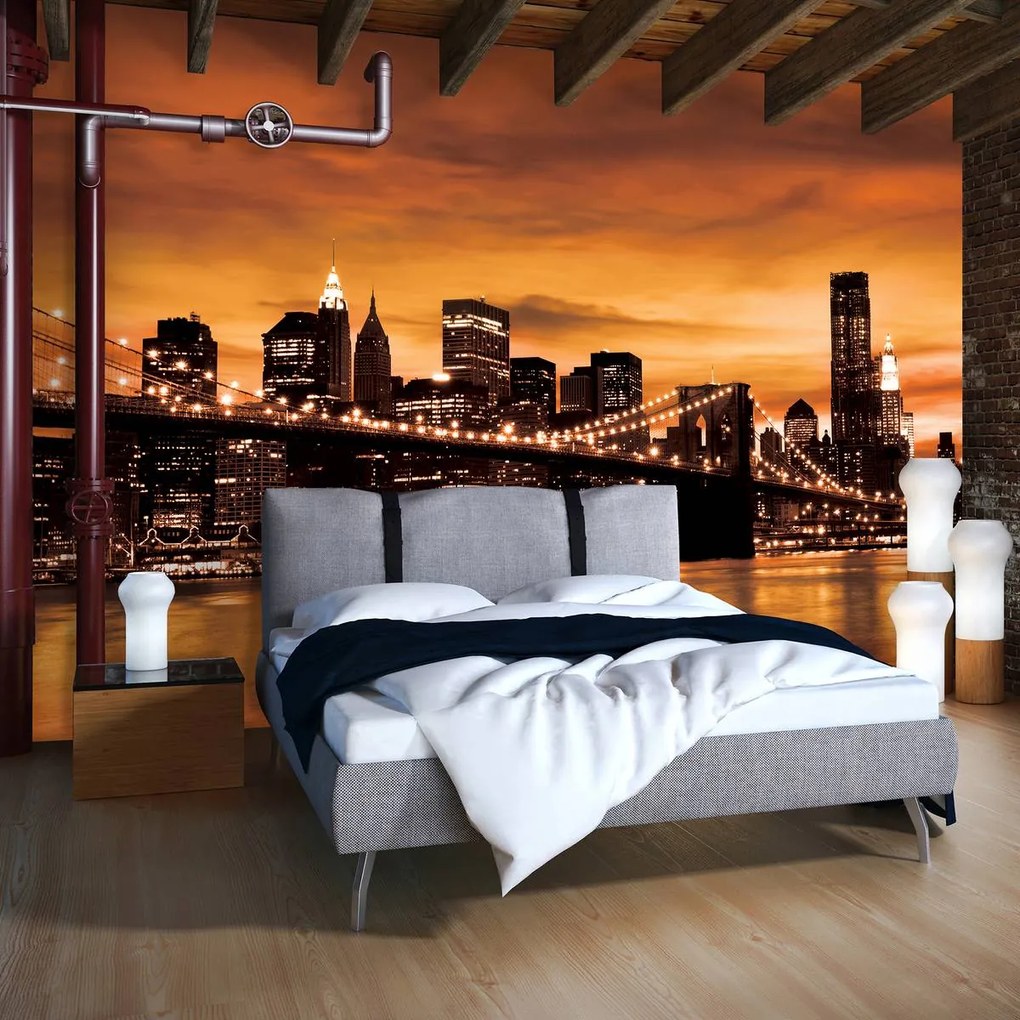 Fototapet - New York și Brooklin Bridge City (152,5x104 cm)