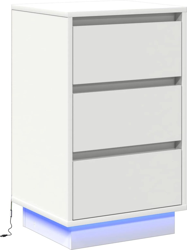 vidaXL Dulap de noapte cu sertar Alb 39 x 34,5 x 65 cm Lemn compozit