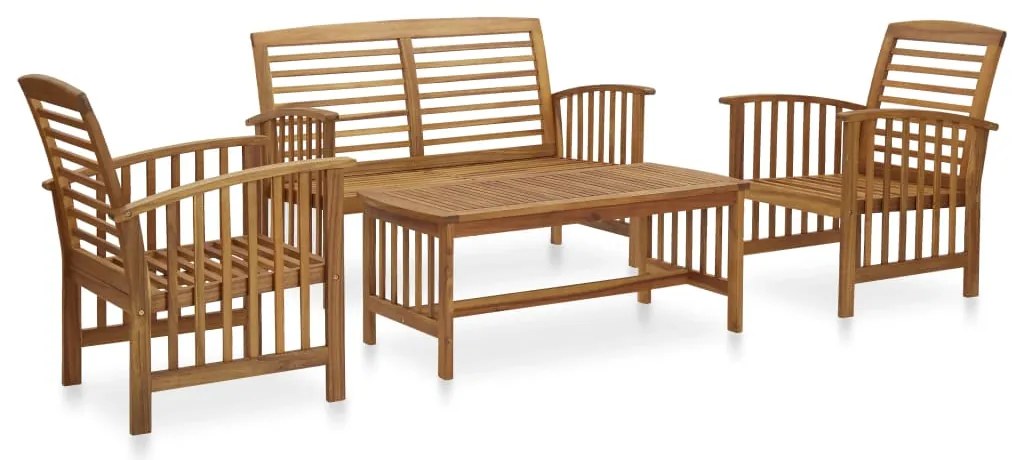 vidaXL Set mobilier de grădină, 4 piese, lemn masiv de acacia