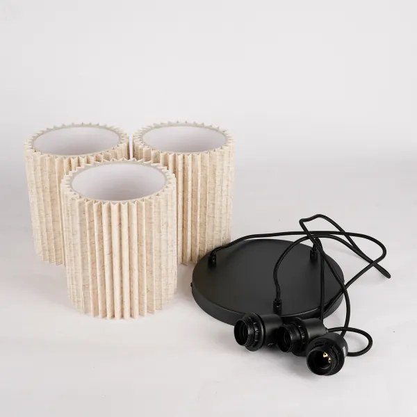 Brilagi - Pendul pe cablu NORDIC WAVE, 3x E27/15W/230V, Ø 38 cm, in/negru