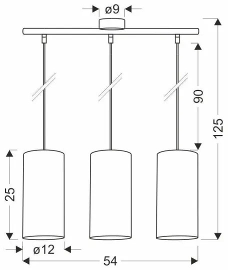 Lustră pe cablu FLERI 3xE27/60W/230V ratan