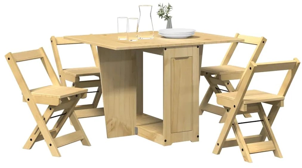 vidaXL Set mobilier tip fluture Corona, pliabil 5 piese maro lemn pin