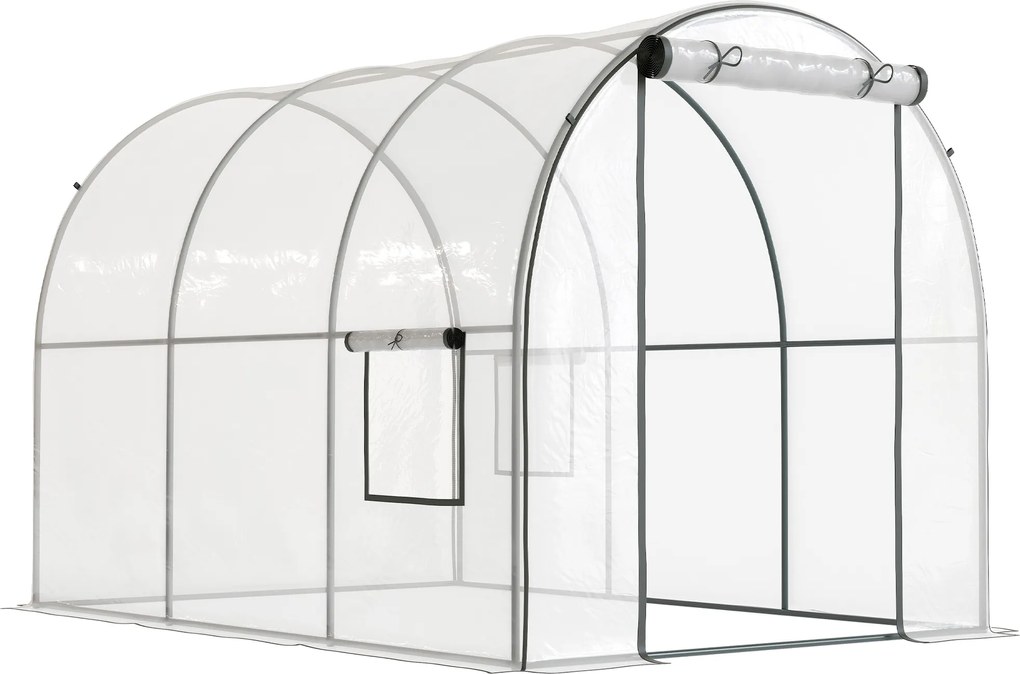 Outsunny Sera 3 x 2 x 2m cu Usa Rulanta si Fereastra, Transparent | Aosom Romania