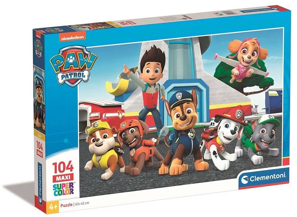 Patrula Cățelușilor Base Puzzle maxi Clementoni cu 104 piese