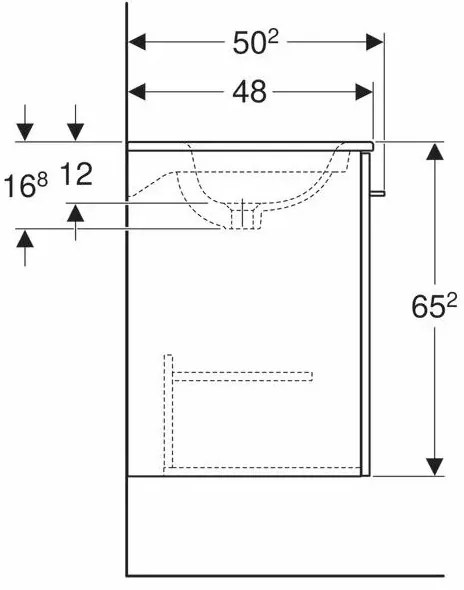 Set dulap suspendat si lavoar Geberit Selnova lava gri inchis 1 usa 60 cm