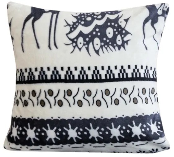 Husa din microplus pentru perna WINTER DEER 45x45 cm, gri