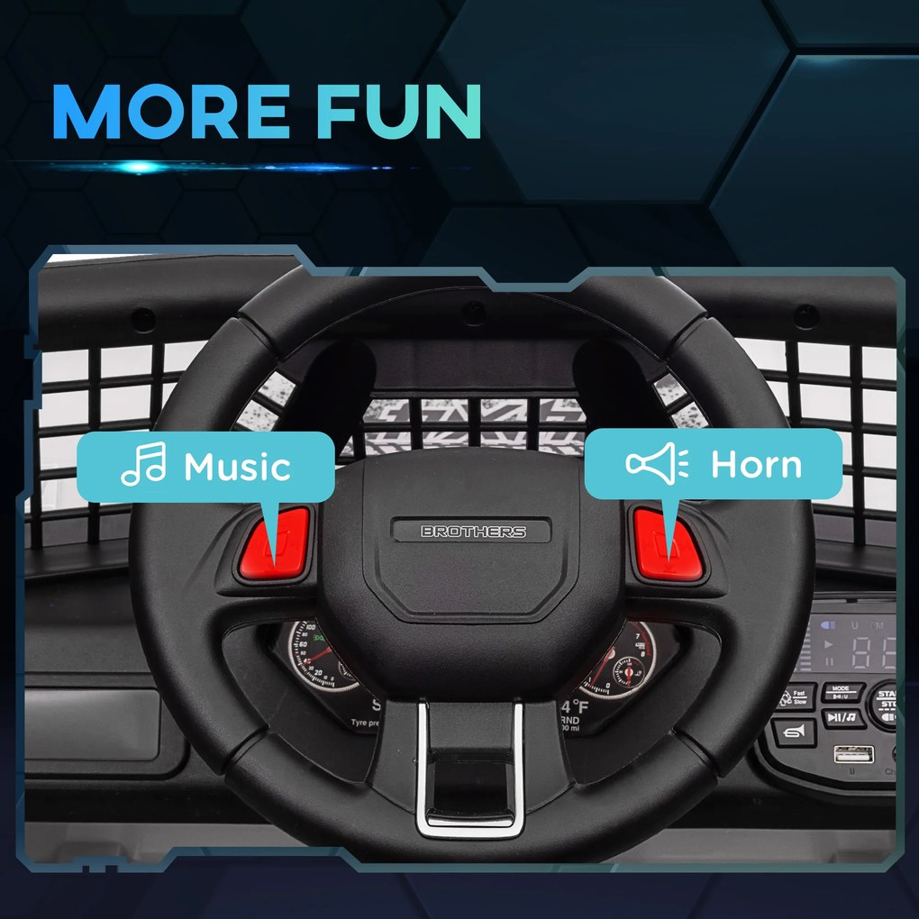 AIYAPLAY Mașină Electrică pentru Copii 3-6 Ani Off-road 12V cu Telecomandă Alb | Aosom Romania