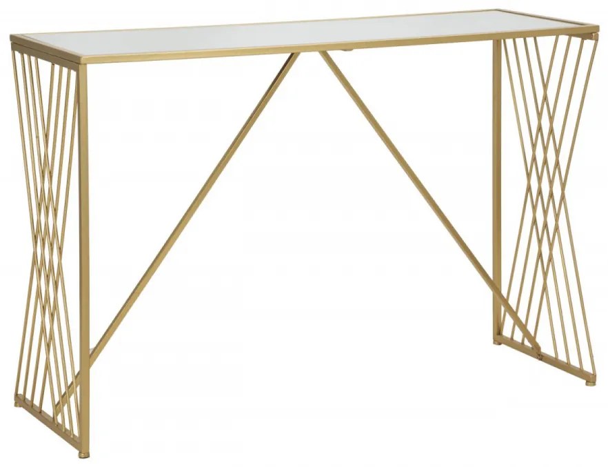 Consola aurie din sticla si metal, 120 x 40 x 80 cm, Easy Mauro Ferreti