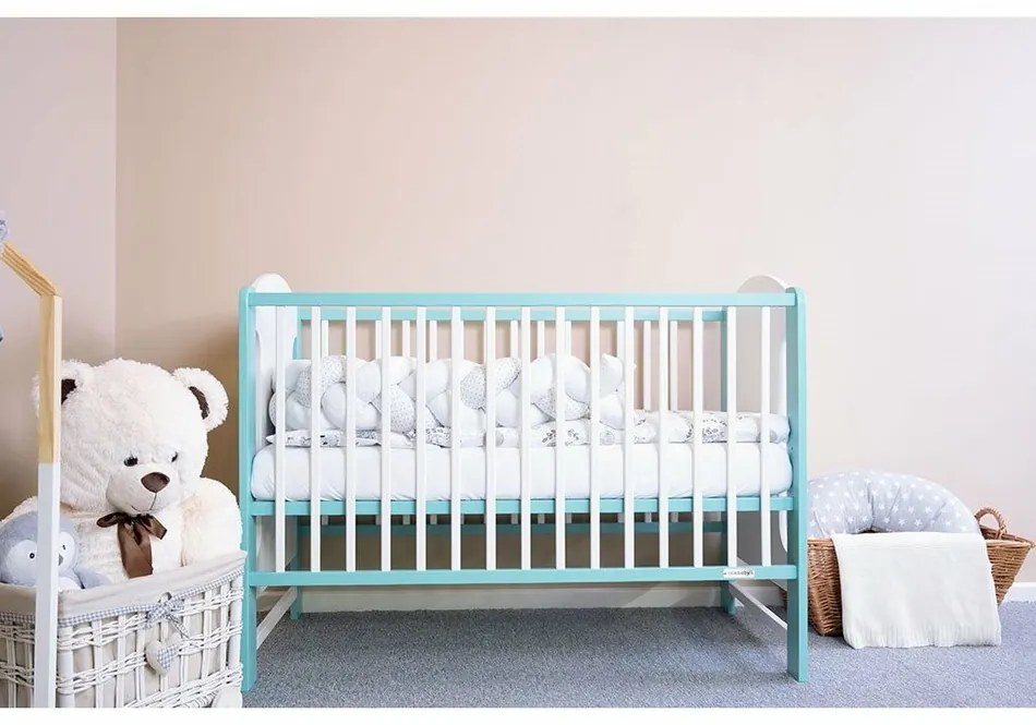 New Baby Crib Elsa Zebra, alb-mint