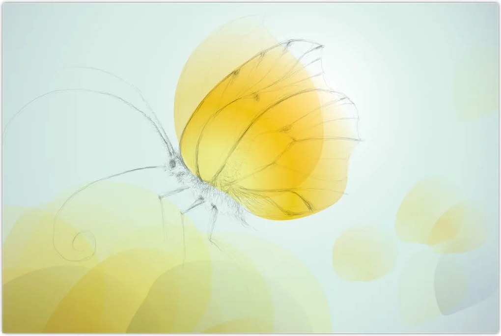 Tablou - Fluturele galben (90x60 cm)