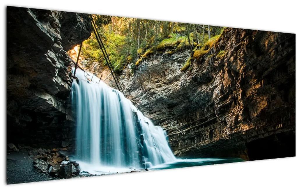 Tablou cu cascada de pădure (120x50 cm), în 40 de alte dimensiuni noi