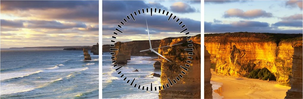 Tablou cu stâncile marine (cu ceas) (90x30 cm)