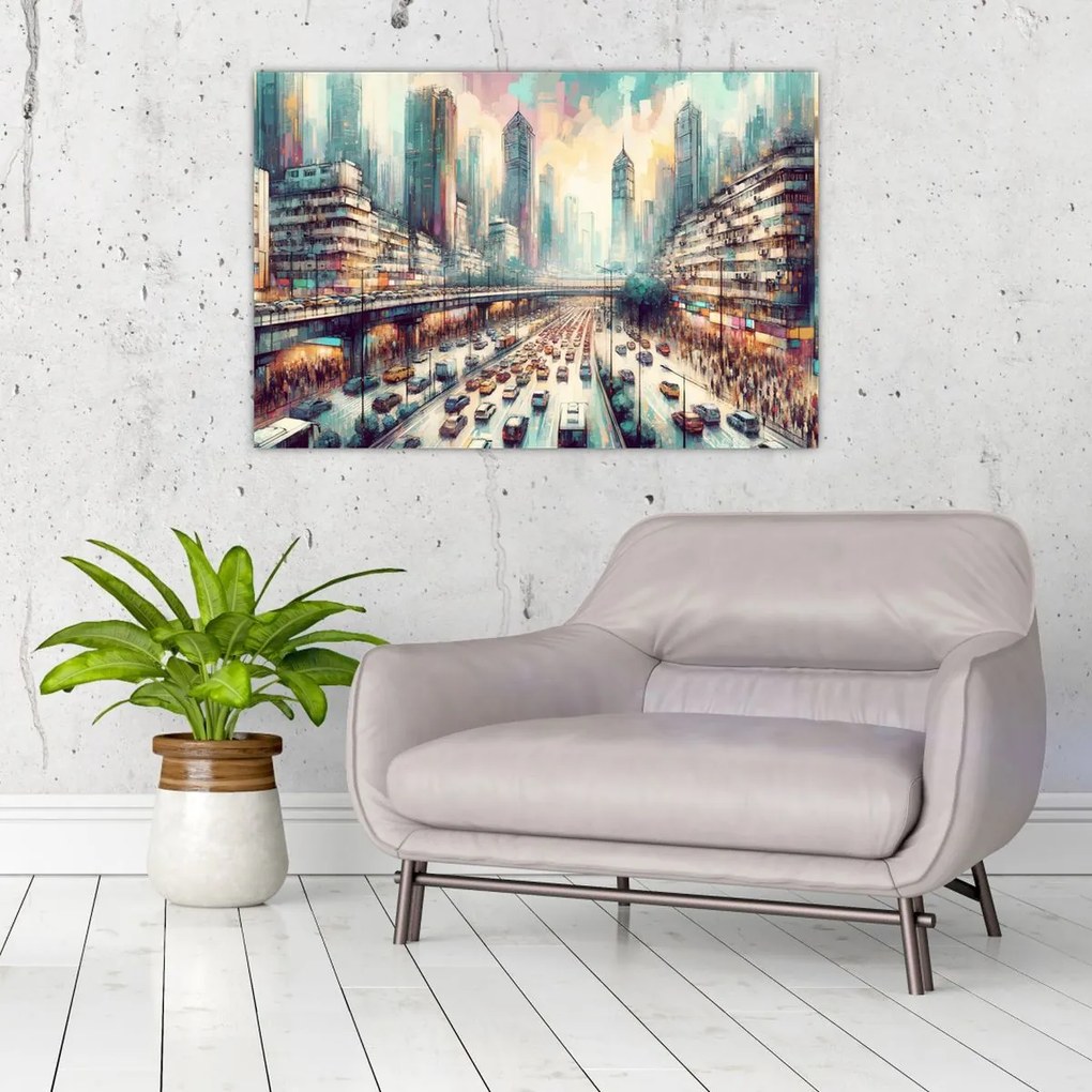 Tablou - Viața din marele oraș (90x60 cm)