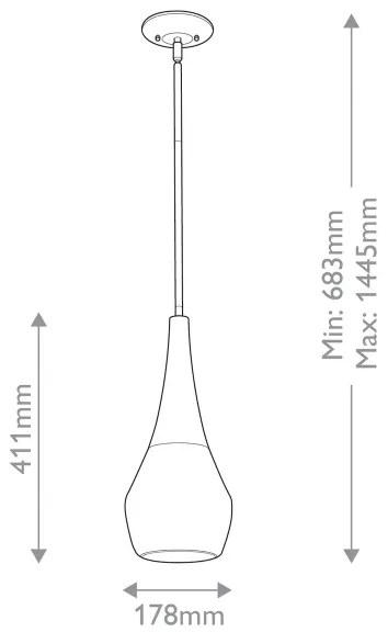 Kichler KL-DEELA-P-BK - Lustră cu tijă DEELA, 1x E27/60W/230V, Ø 17,8 cm, negru