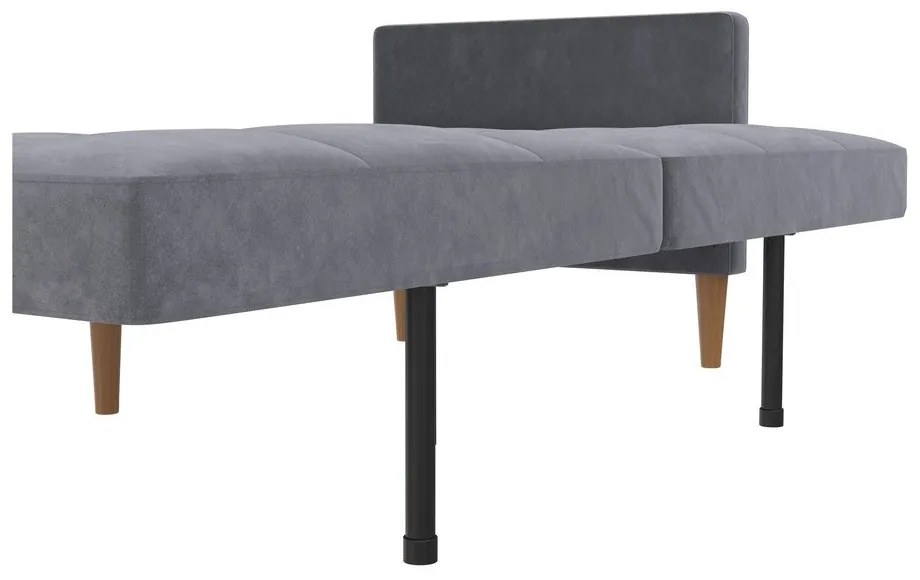 Canapea gri extensibilă cu tapițerie din catifea 207 cm Lilly – Støraa