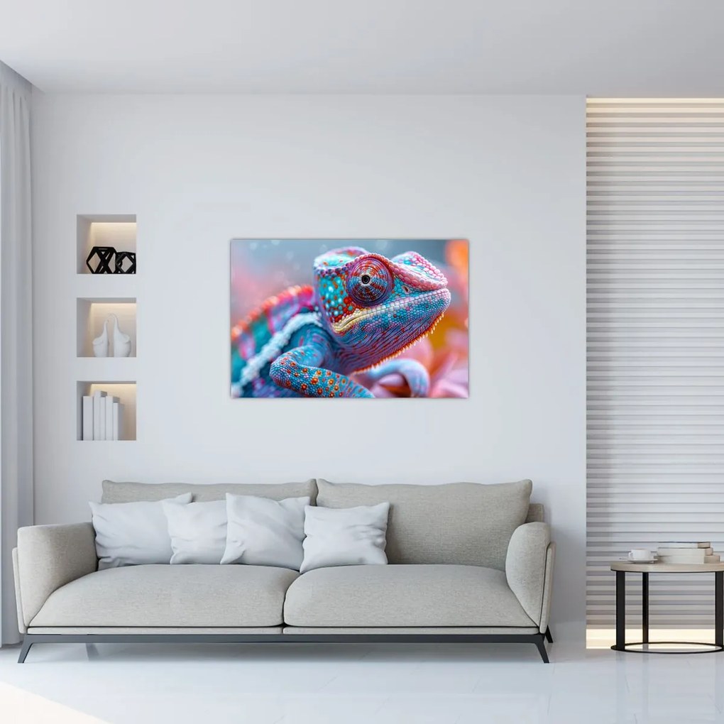 Tablou - Cameleon colorat (90x60 cm)