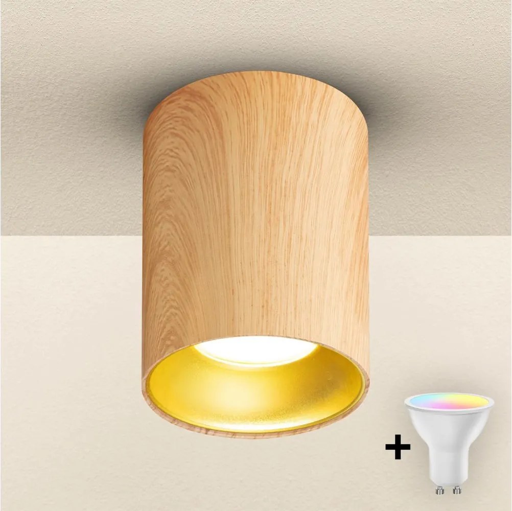 Brilagi - Spot LED RGBW dimabil TRINE 1xGU10/6W/230V decor stejar