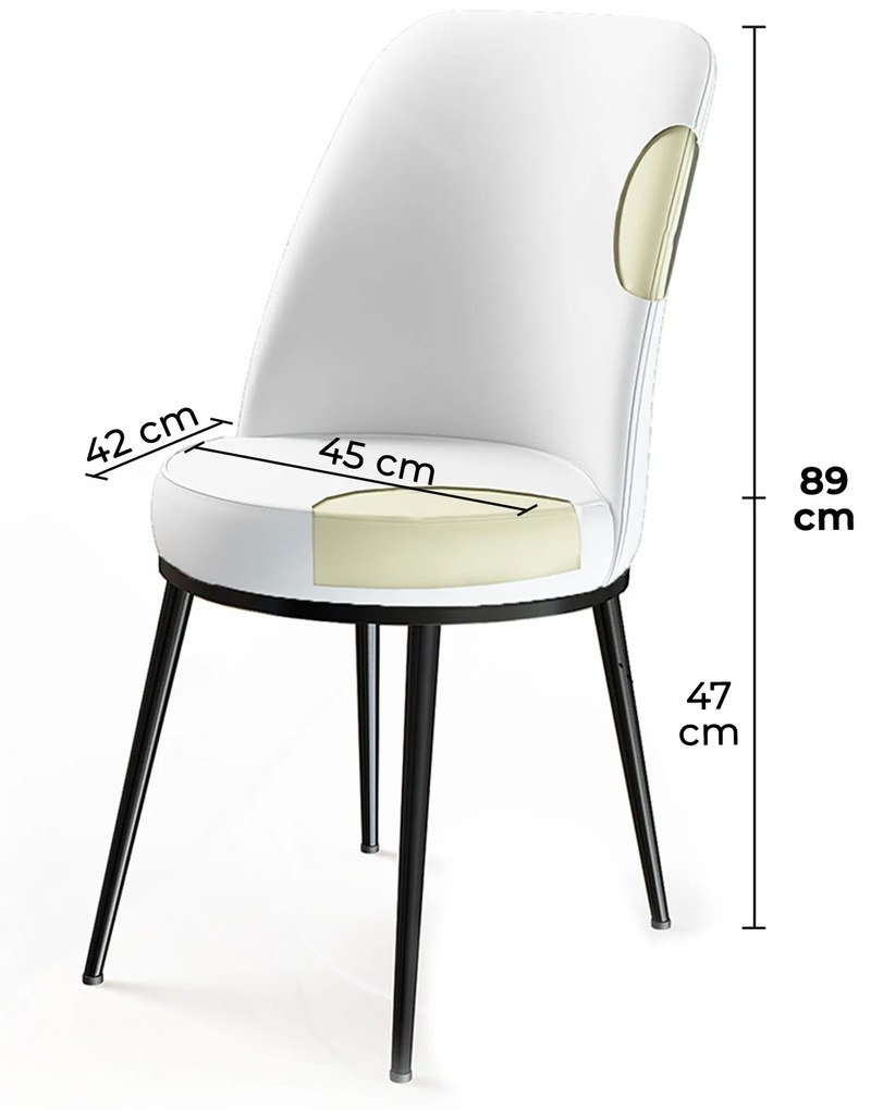 Set 4 scaune haaus Dexa, Cappuccino/Maro, textil, picioare metalice