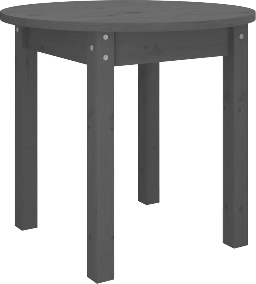 vidaXL Măsuță de cafea, gri, Ø 45x40 cm, lemn masiv de pin