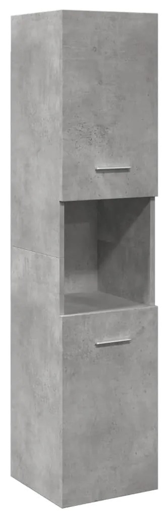vidaXL Dulap suspendat de baie, gri beton, 30x30x130 cm lemn prelucrat