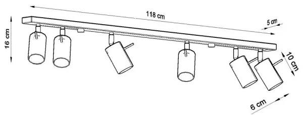 Lampă spot RING 6L 6xGU10/40W/230V negru