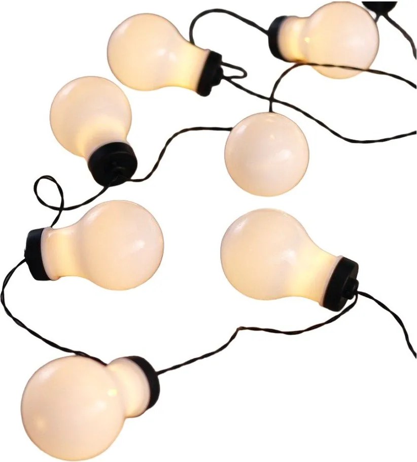 Ghirlandă luminoasă cu LED DecoKing Bulb, lungime 2,2 m, 10 beculețe, negru