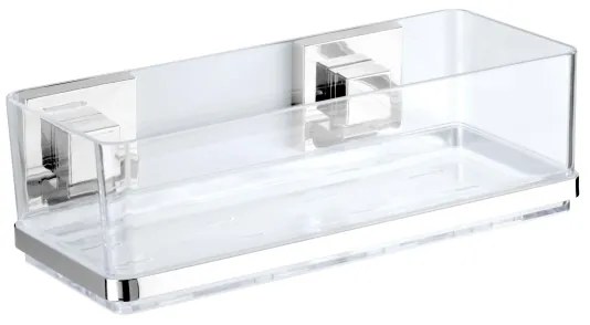 WENKO 22692100 - Poliță VACUUM-LOC QUADRO ED, 25,5 x 14 cm, argintiu/transparent