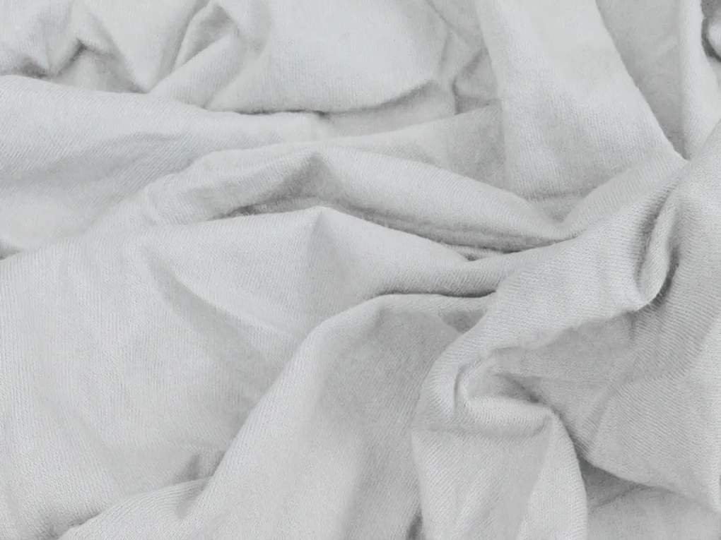 Cearsaf jersey cu lycra argintiu 90 x 200 cm