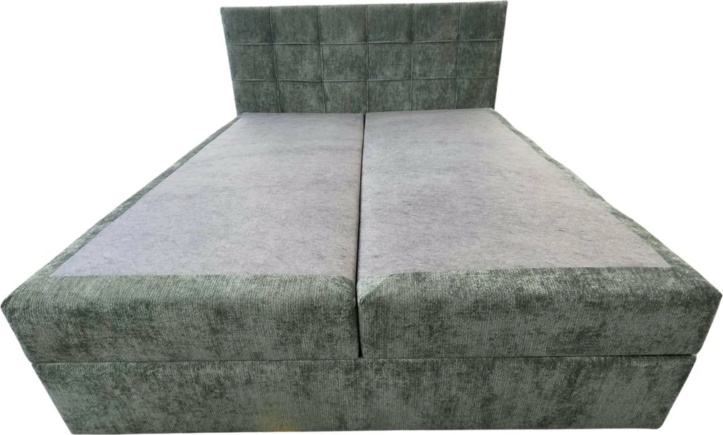 Pat boxspring tapitat DIRELIS VIBE 180x200 cm verde inchis Saltea: Saltea cu arcuri Bonell