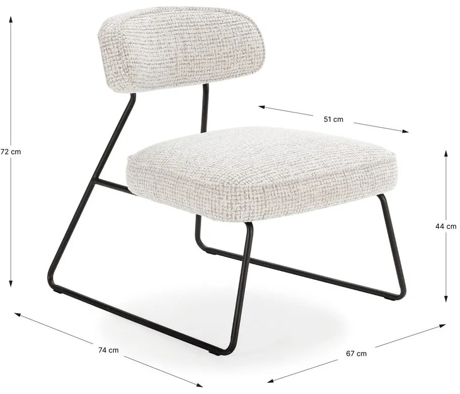 Fotoliu alb/bej Elon – Marckeric