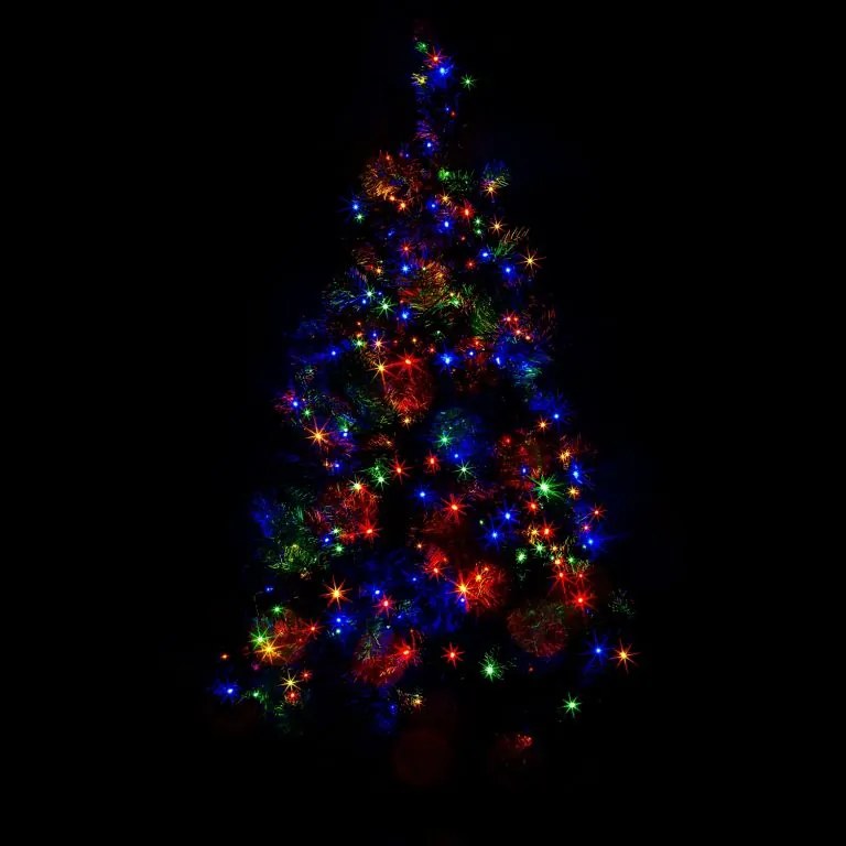 Lumini de Crăciun 5 m, 50 LED-uri, colorat, cablu verde