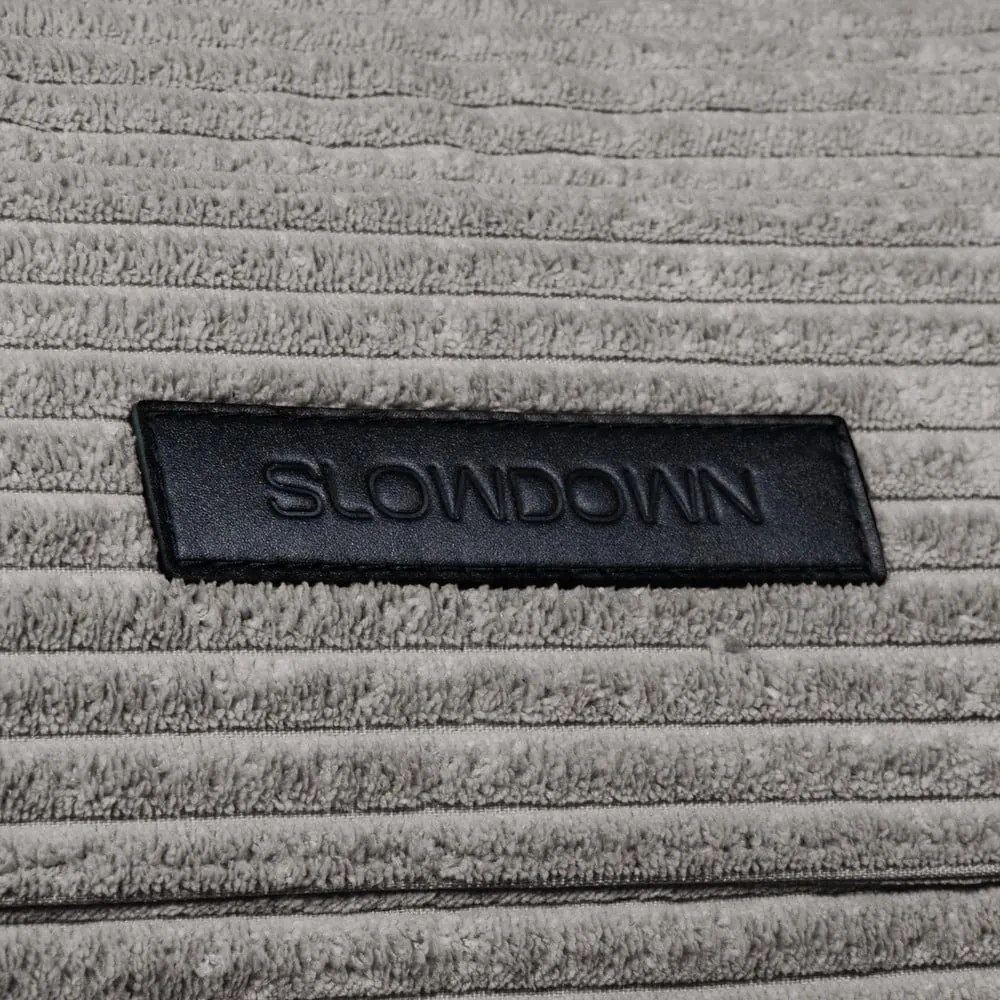 Fotoliu puf pentru copii albastru cu tapițerie din catifea reiată Cocoon 80 – SLOWDOWN