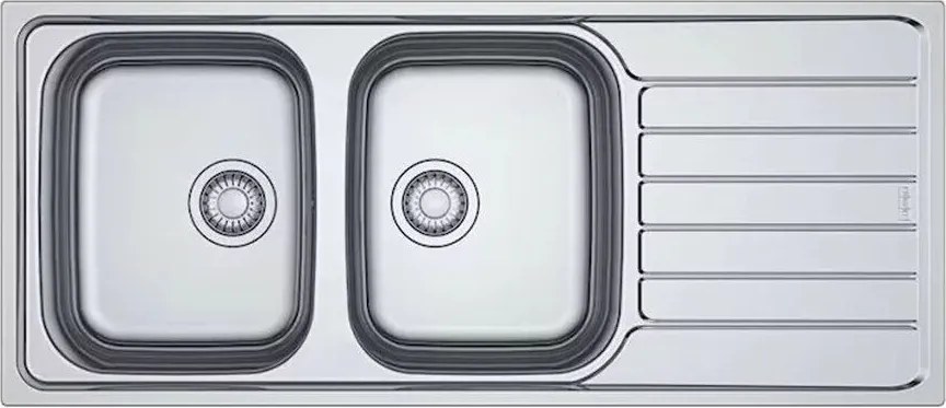 Chiuveta bucatarie inox Franke Spark 116x50 cm cu 2 cuve si picurator dreapta finisaj lucios