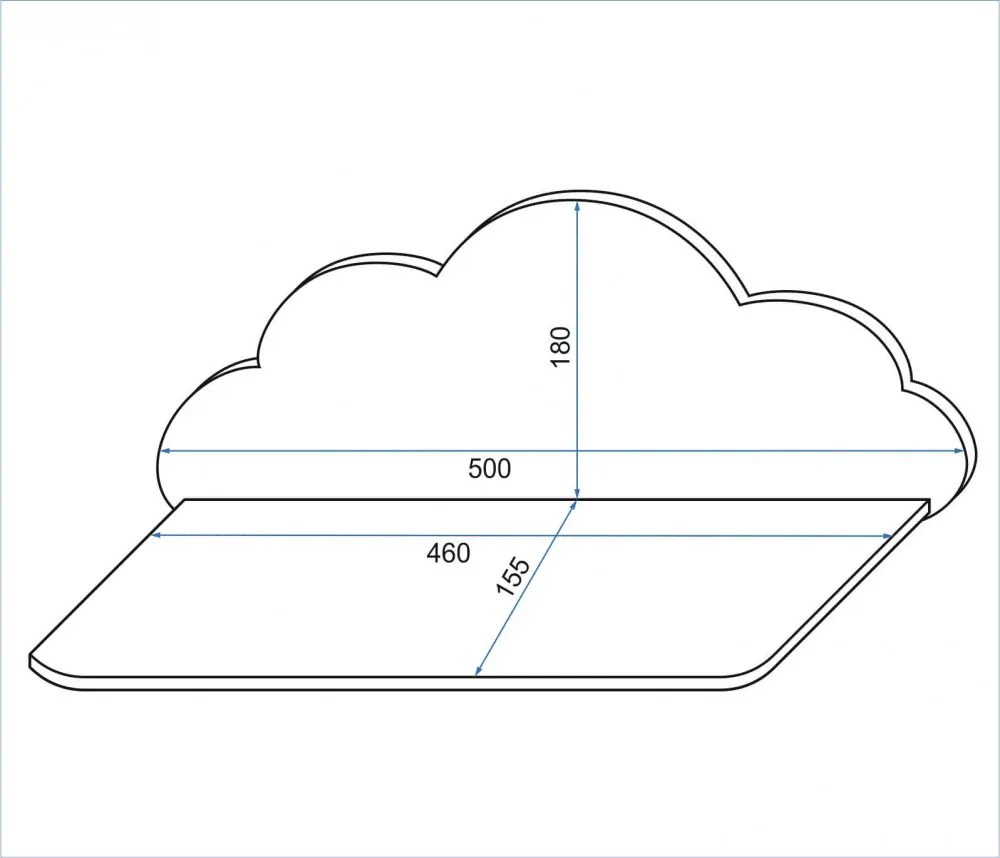 Rafturi de perete WHITE CLOUD 3buc Rea