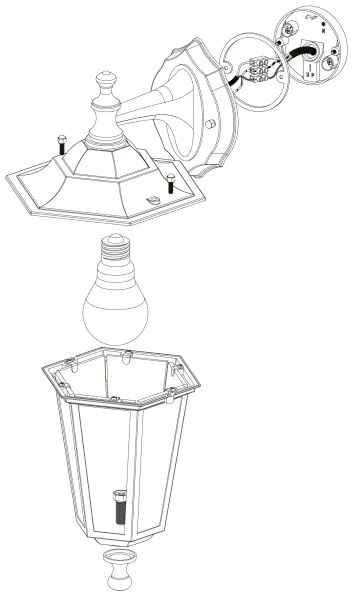 EGLO 22467 - Corp de iluminat perete exterior LATERNA 4 1xE27/60W