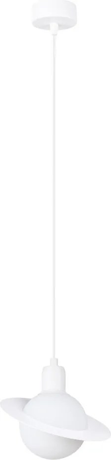 Lustră pentru copii albă cu abajur din sticlă ø 20 cm Mab – Sollux