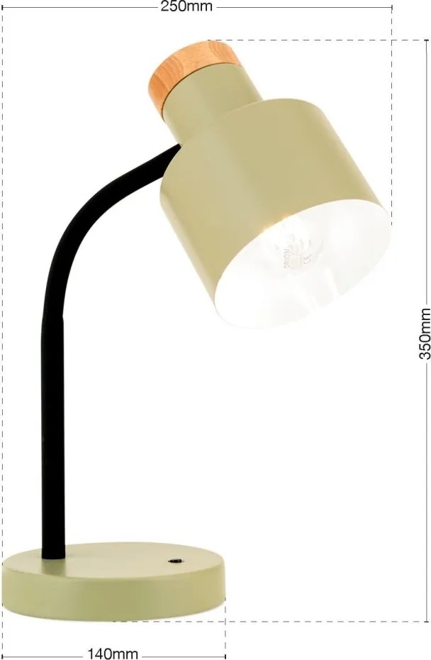 Lampa de birou Gili verde deschis