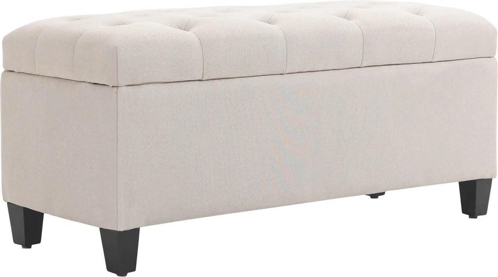 HOMCOM Banc de rangement taburet salon cap de pat cufar de depozitare pentru salon, camera, intrare, 100 x 40 x 44 cm, alb | Aosom Romania