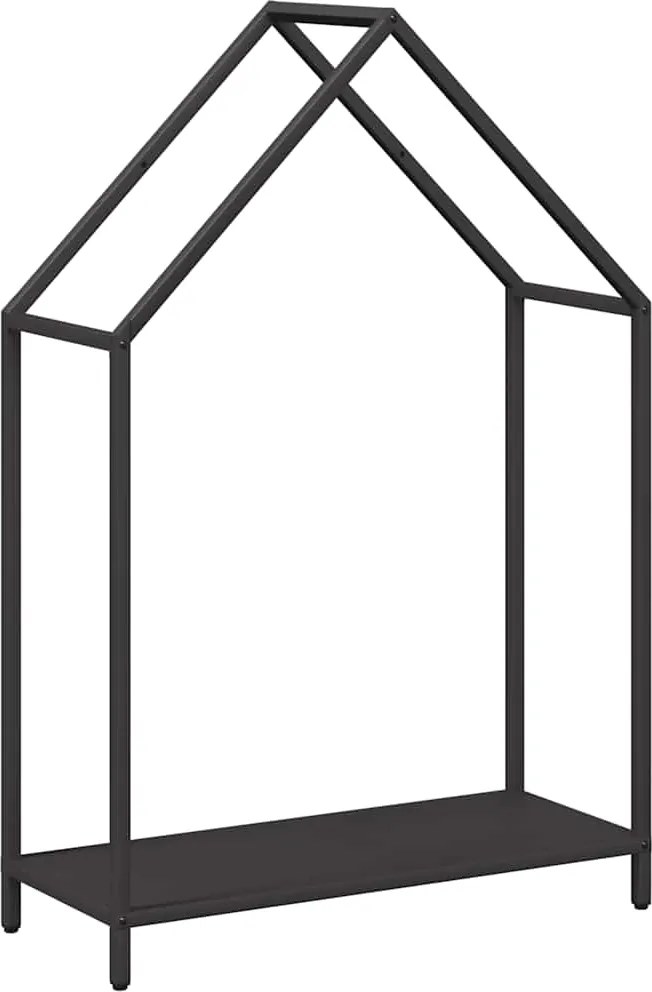 vidaXL Suport pentru lemne de foc negru Oțel laminat la rece
