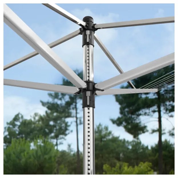 Uscator de rufe pentru exterior Brabantia Lift-O-Matic 90300266, 40 m, Inaltime reglabila, Tepusa metalica, Geanta pentru clesti, Husa, Rezistent la coroziune, Inox