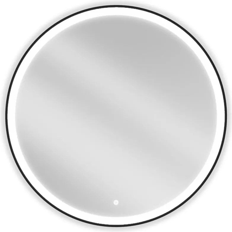 Mexen Esso oglindă de baie iluminată, rotundă 90 cm, LED 6000K, anti-abur, ramă neagră - 9825-090-090-611-70