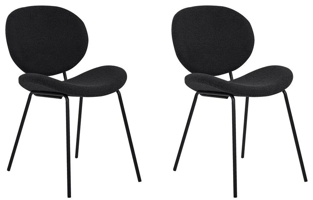 Set 2 buc scaune de sufragerie Luaza (negru). 1081045