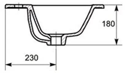 Lavoar baie incastrat alb lucios 60 cm Cersanit Ontario New 600x450 mm