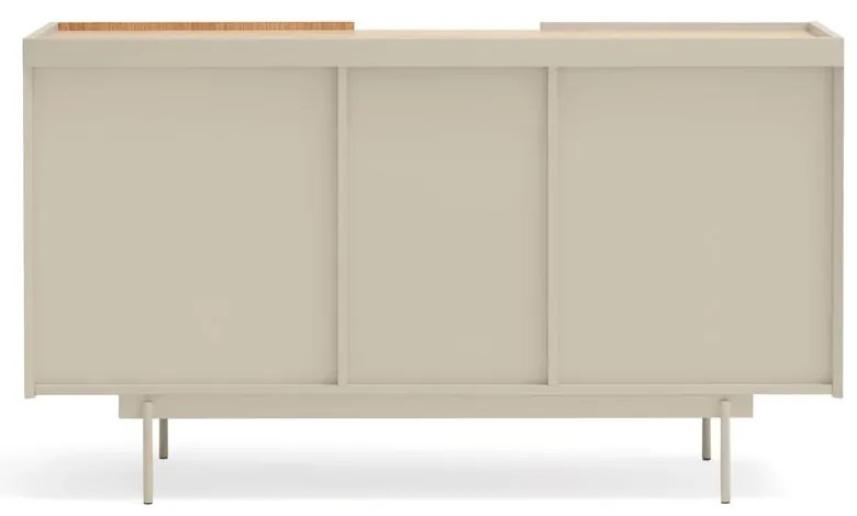 Comodă bej-natural joasă cu aspect de lemn de stejar 130x78 cm Otto – Teulat