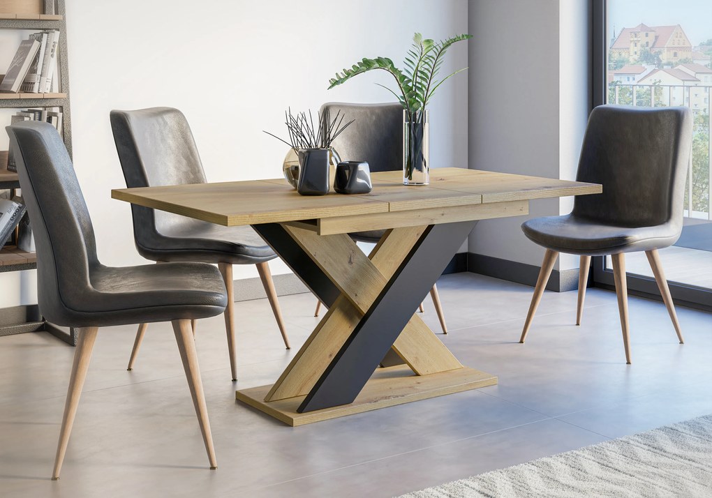 Masă de sufragerie Xalin (artisan + Negru) (pentru 4 până la 6 persoane). 1055280