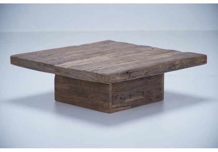 Masuta de cafea, natur, din lemn de stejar, aspect rustic, Country